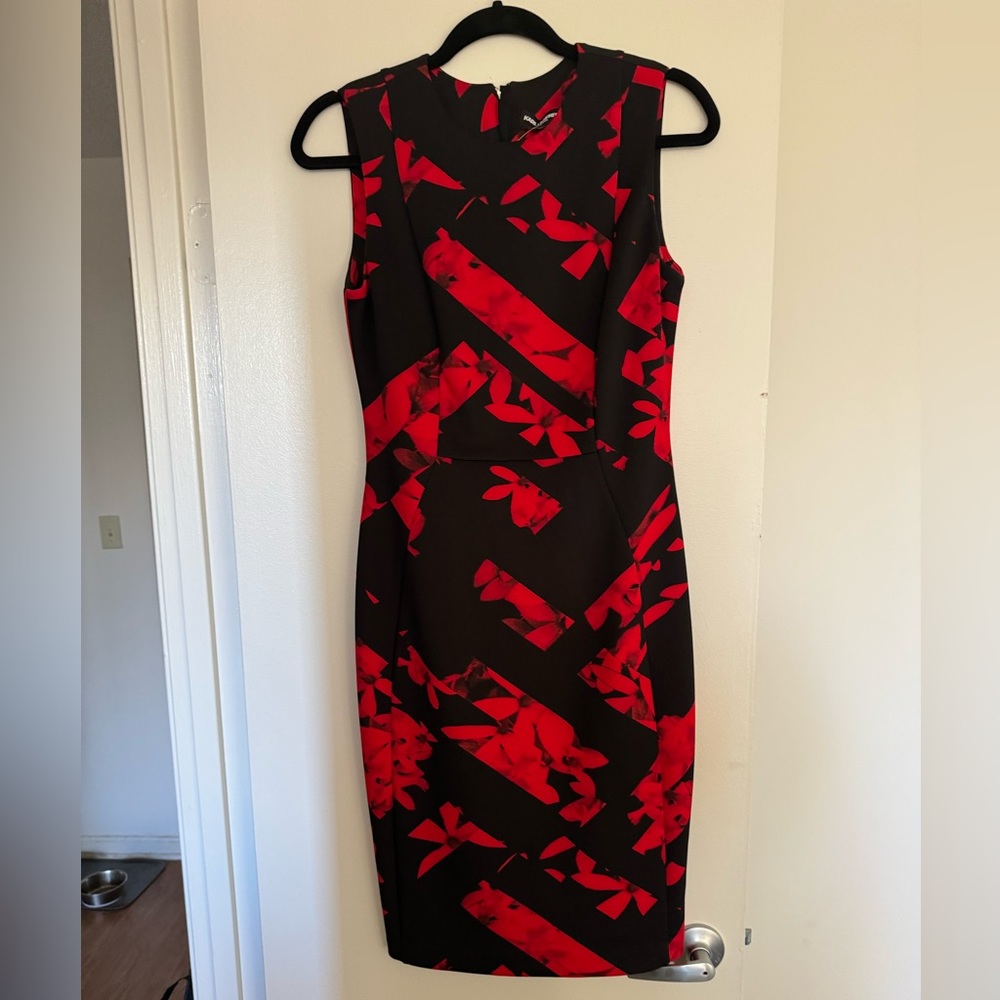 Black and red Karl Lagerfeld sheath dress